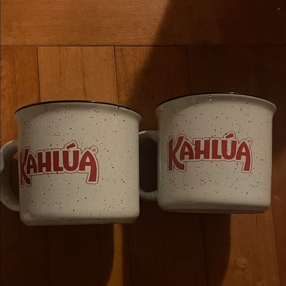 White Speckled Kahlua Mugs - Set of 2